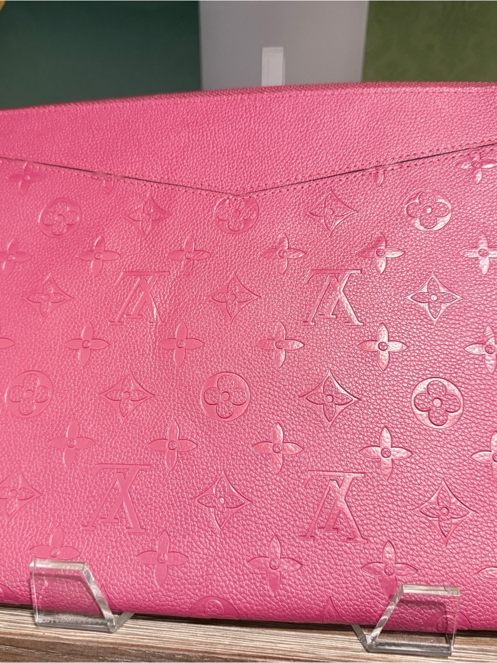 Louis Vuitton Pink Embossed Monogram Clutch - Picture 3 of 5
